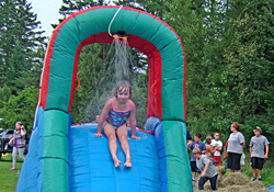 Inflatable water slide at Char-Bo Campground